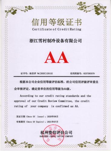 信用等級證書